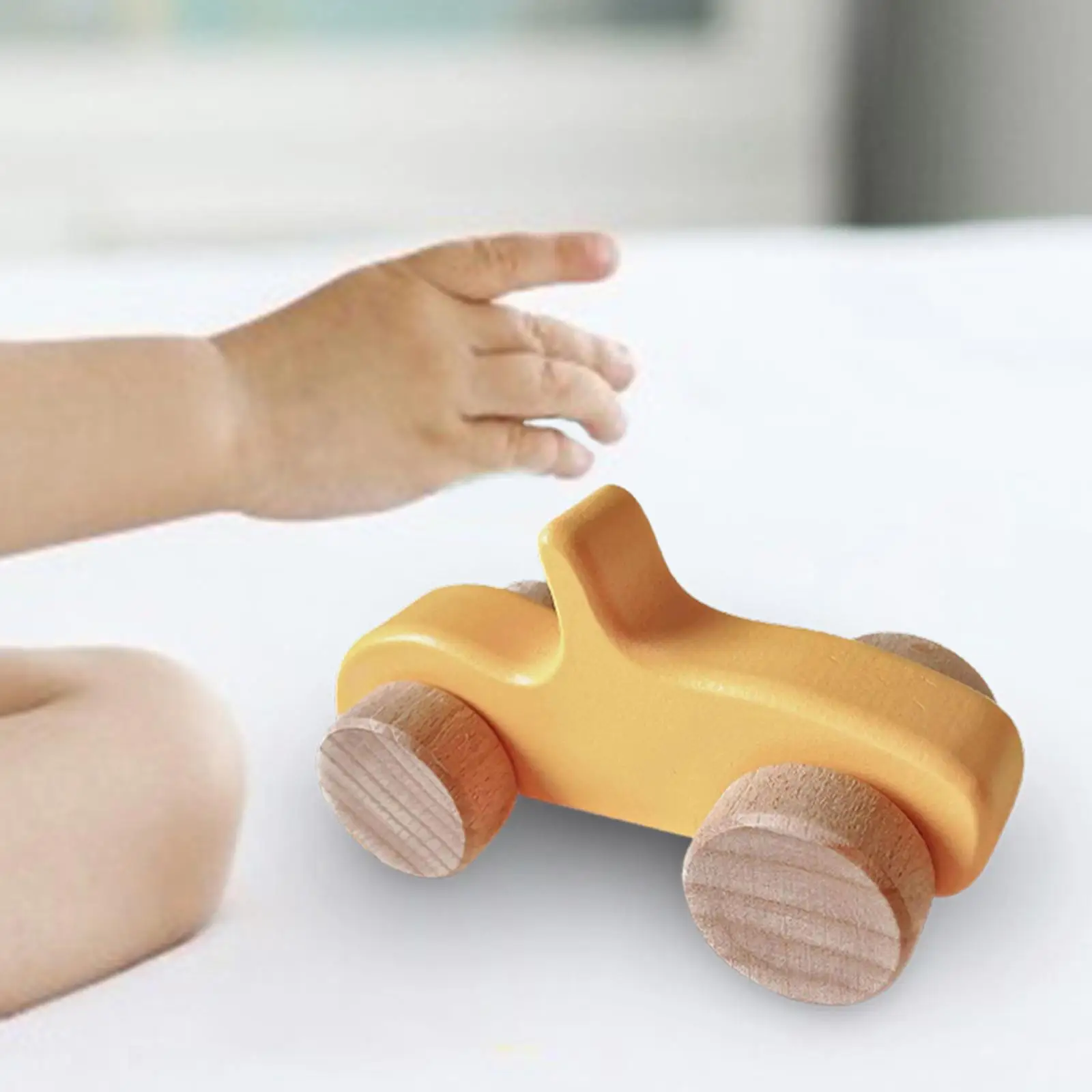 Smooth Wooden Vehicles Baby Grasping Toys Push Car Toys for Infant