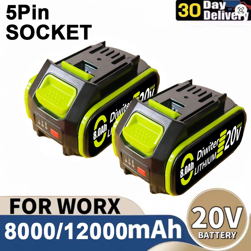 New For WORX 20v 8.0Ah/12.0Ah original universal large capac