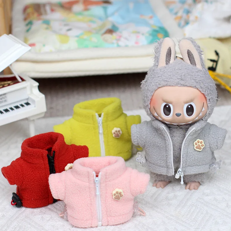 

Suitable For 17cm Labubu V1 V2 V3 Doll Clothes Winter Warm Coat And Clothing Labubu Accessories Festival Gifts No Doll
