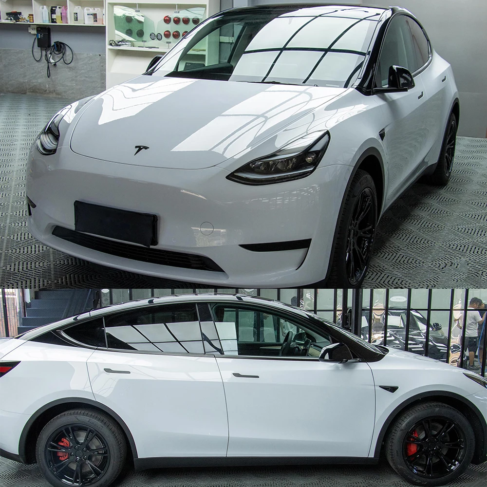 

High-quality PET Glossy White Film Car Package Covering Vinyl Decal Bubble Free Sticker Car Body Styling Decoration Accessories