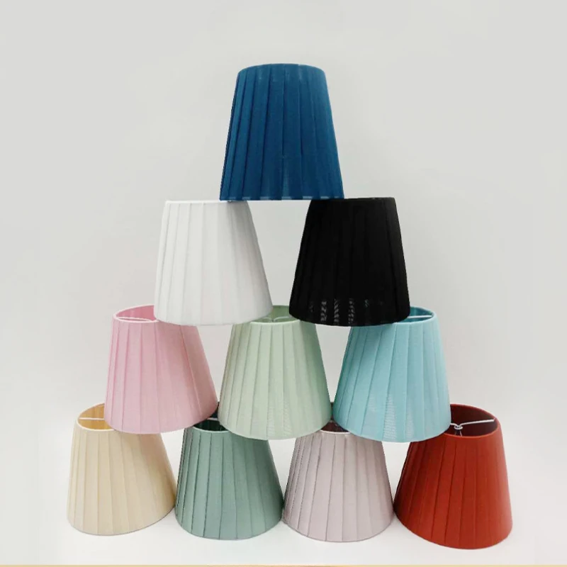 Colour Lamp Shade Fabric Lampshade Blue Pink Chandelier Shell Cover Bedroom Wall Lamp DIY Lighting Accessories