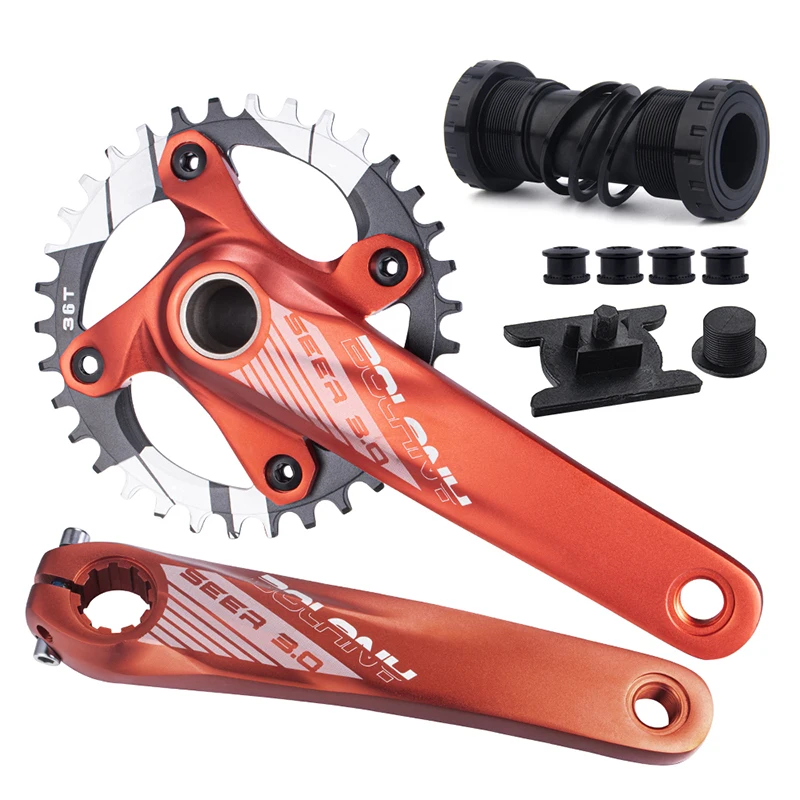 BOLANY Mountainbike Kurbelgarnitur 170MM 104BCD Kurbelgarnitur Hohl Kurbel Aluminium Legierung MTB Fahrrad Kurbel Kettenblatt Fahrrad Zubehör – Detail 11