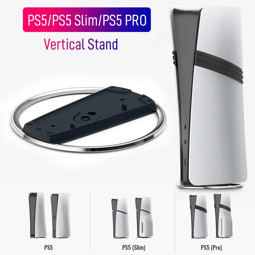 

Vertical Stand for PS5 PRO /PS5 Slim /PS5 Console,Original 1:1 Metal Base for Playstation 5 Disc and Digital Edition Accessories