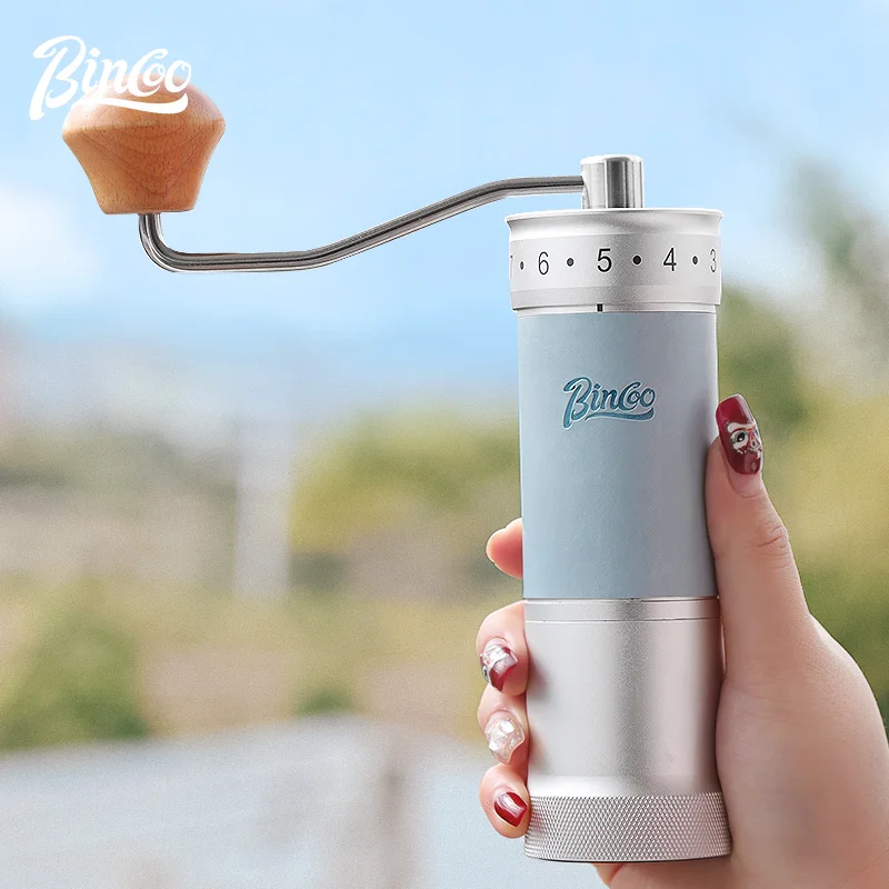

Ручная кофемолка Bincoo, внешняя регулируемая кофемолка для кофейных зерен, инструмент для кофе, шестизвездочный шлифовальный сердечник из нержавеющей стали, бариста