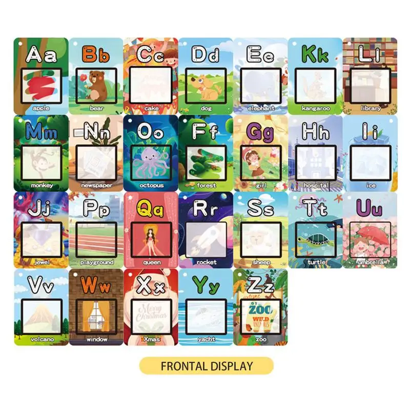 Abc Flash Cards 30PCS Educational Early Learning Flash Cards With Pens And Hoops Portable Learning Toy Flash Card Toy Aged 3