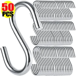 5.5/7/9cm Stainless Steel S-Shaped Hooks for Bags Clothes Caps Towels S Hook Hanging Hangers Kitchen Storage Holders Wholesale