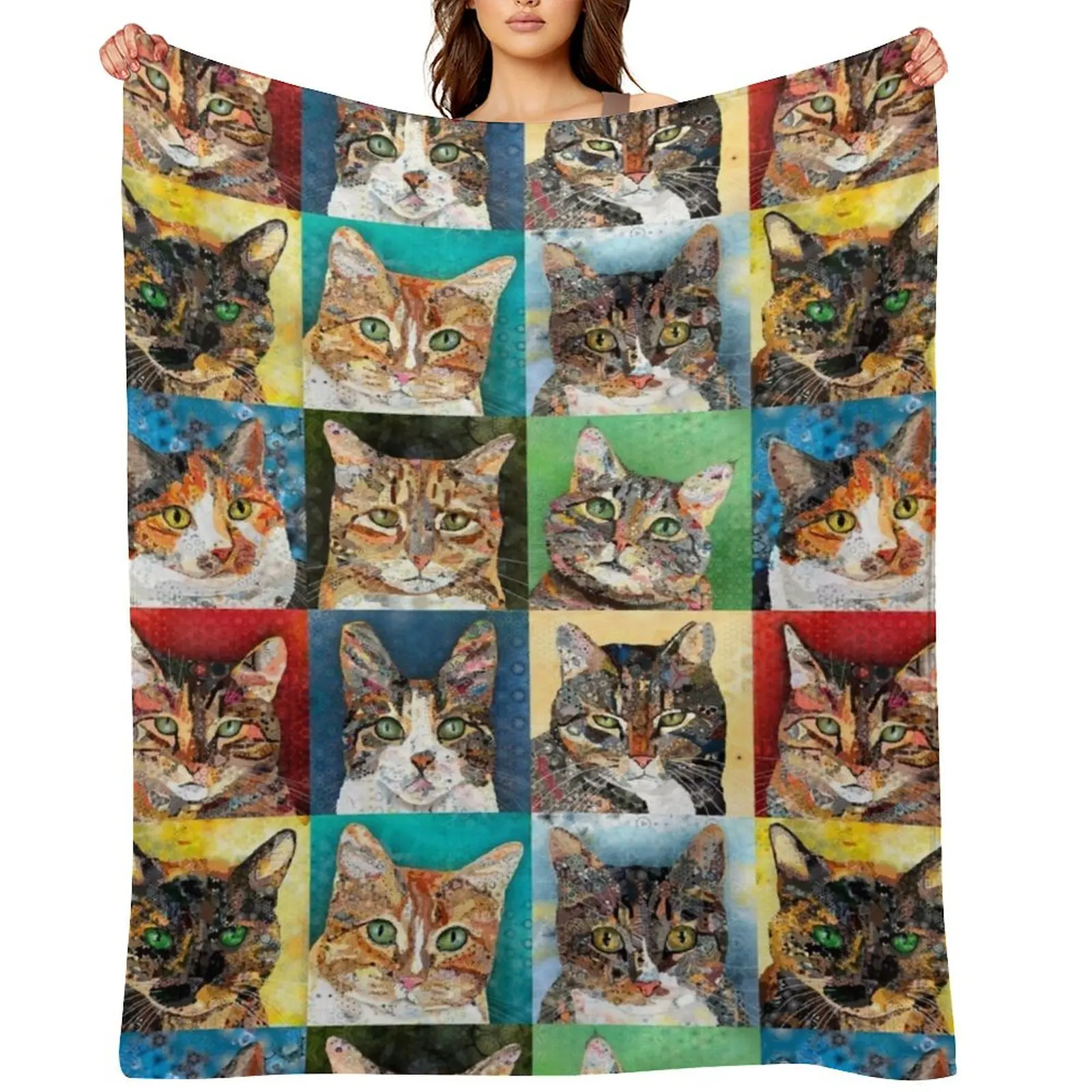 

Cat Lovers Collage Throw Blanket decorative Comforter Luxury Plaid on the sofa Blankets