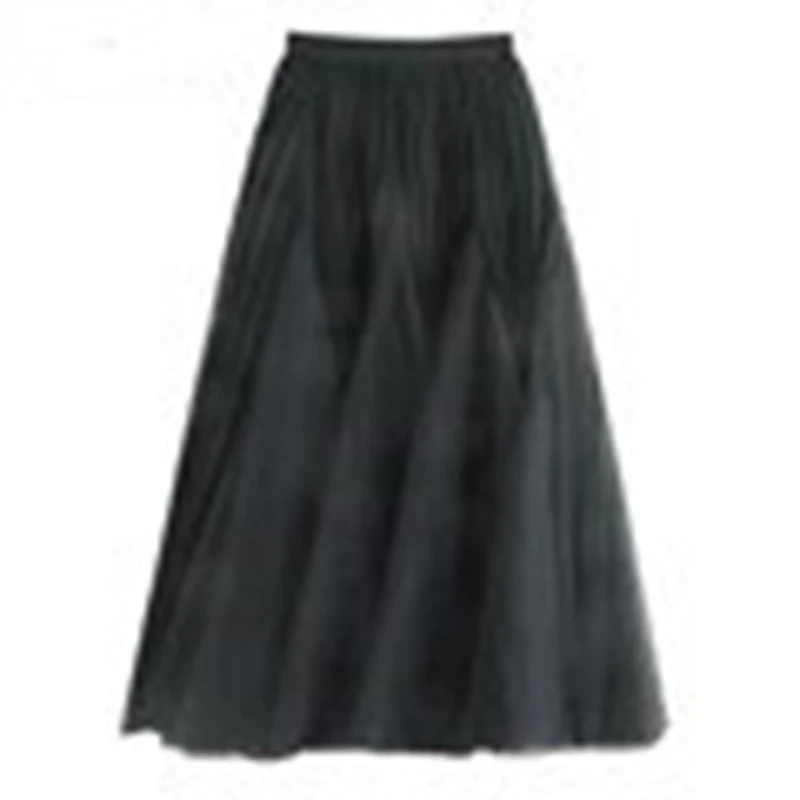 LANMREM Irregular Stitching Mesh Large Swing Pleated Skirt High Waist Mid Length Puffy Skirts 2024 New Spring Clothing 2Q1356