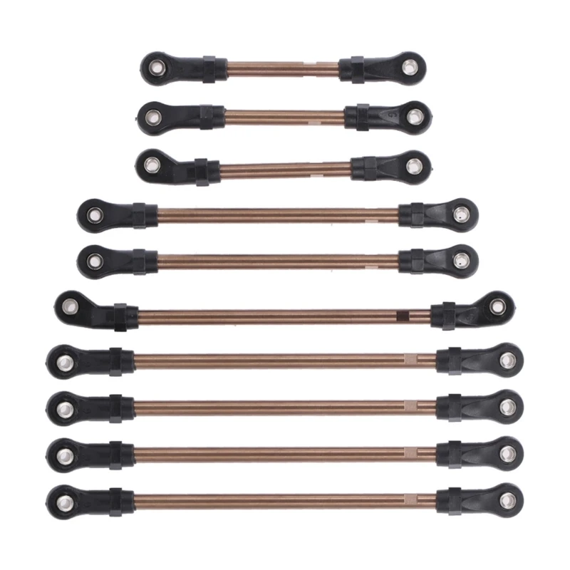 10Pcs Stainless Steel Link with Plastic Rod Ends for 1:10 TRX4RC 324mm Wheelbase Remote Control Crawler Car Accessories