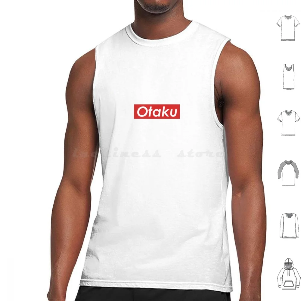 Twenty First Century Tank Tops Vest Sleeveless Otaco Weeb Red And White Red Weeb Weeaboo