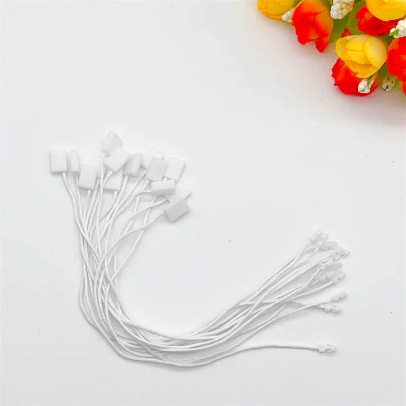 Hot 5000pc Wax Rope Square Plastic String Snap Lock Pins For Clothing Tag Rope DIY Birthday Party Gift Label Fasteners Wholesale