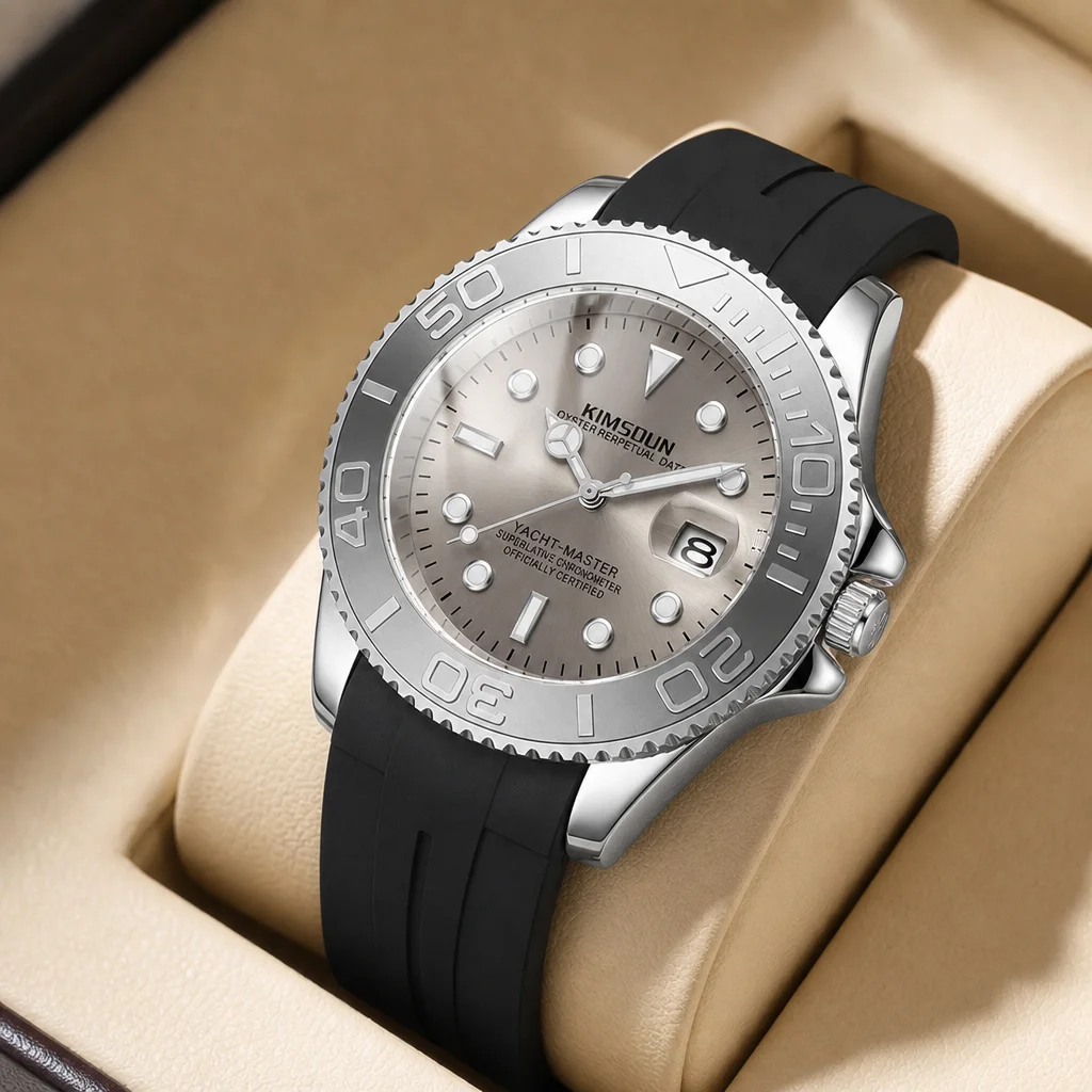 

1pcs Men's grey dial silicone strap vintage fashion classic date sporty details Quartz Watch for daily business party holiday