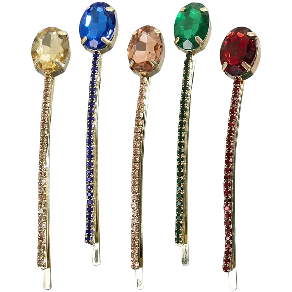 

Crystal Gem Hairpin Bobby Pins Decorative Clips for Women Rhinestone Barrettes Hair Accessories Girls Stylish Elegant