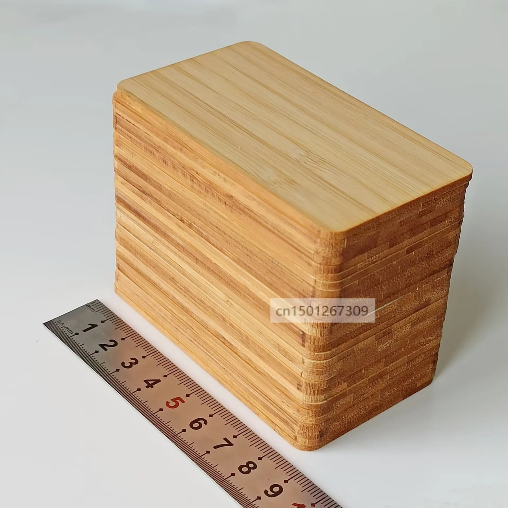 50pcs Thick 2mm Bamboo Blank Business Card Rectangular Cutouts For DIY Craft Project Laser Engraving