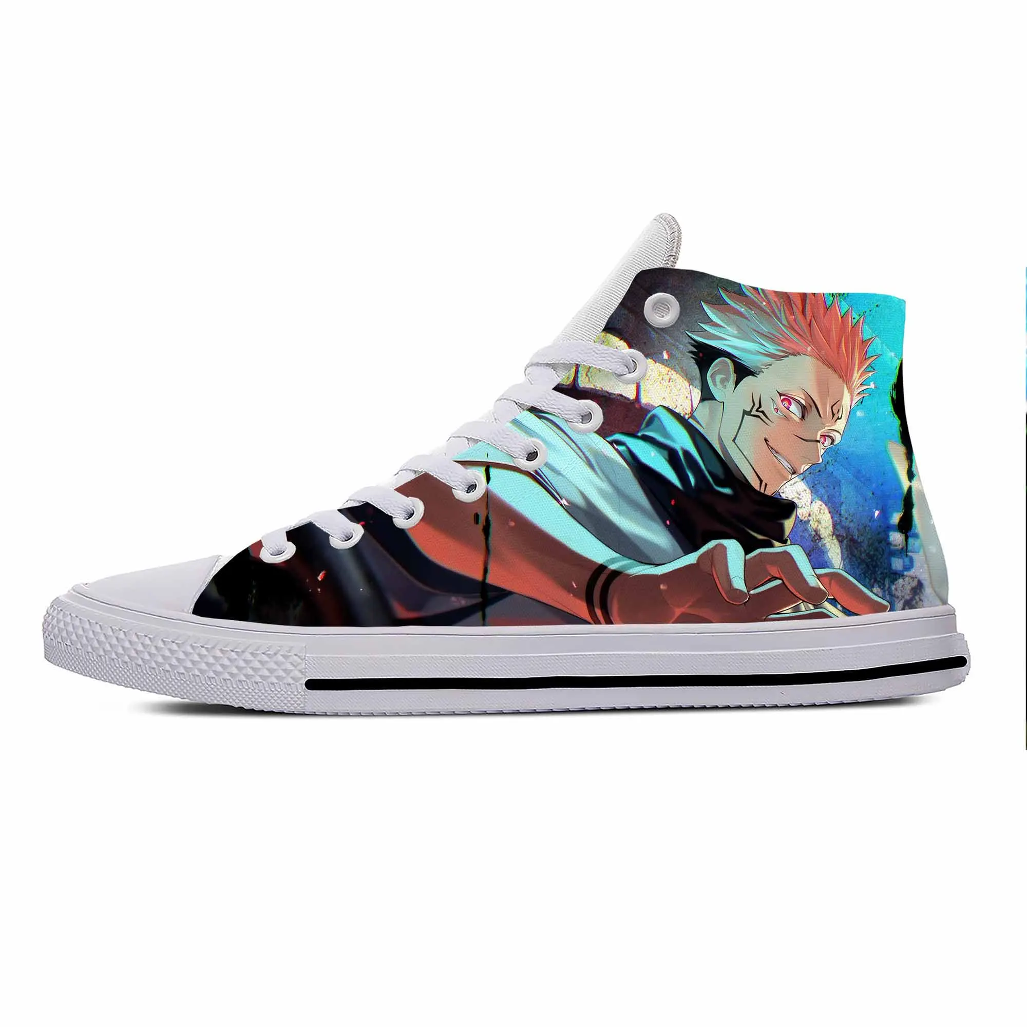 Anime Cartoon Jujutsu Kaisen Itadori Yuji Sukuna Hot Casual Shoes Breathable Men Women Sneakers High Top Lightweight Board Shoes