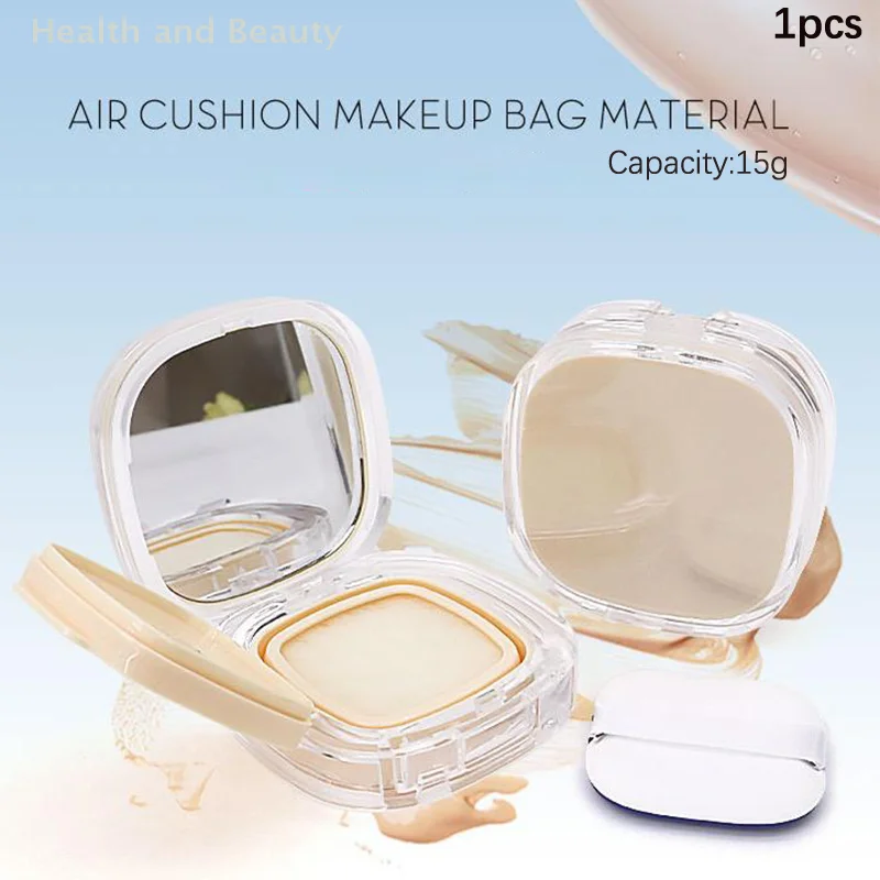 15g Air Cushion พัฟกล่องเครื่องสําอางแบบพกพาแต่งหน้าคอนเทนเนอร์แป้งฟองน้ํากระจกสําหรับ Bb Cream Foundation Diy