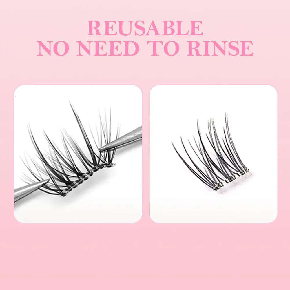New Glue-free False Eyelashes, Fishtail Princess Lazy Eyelashes, Natural Transparent Stem, Reused 48 Clusters Large Capacity