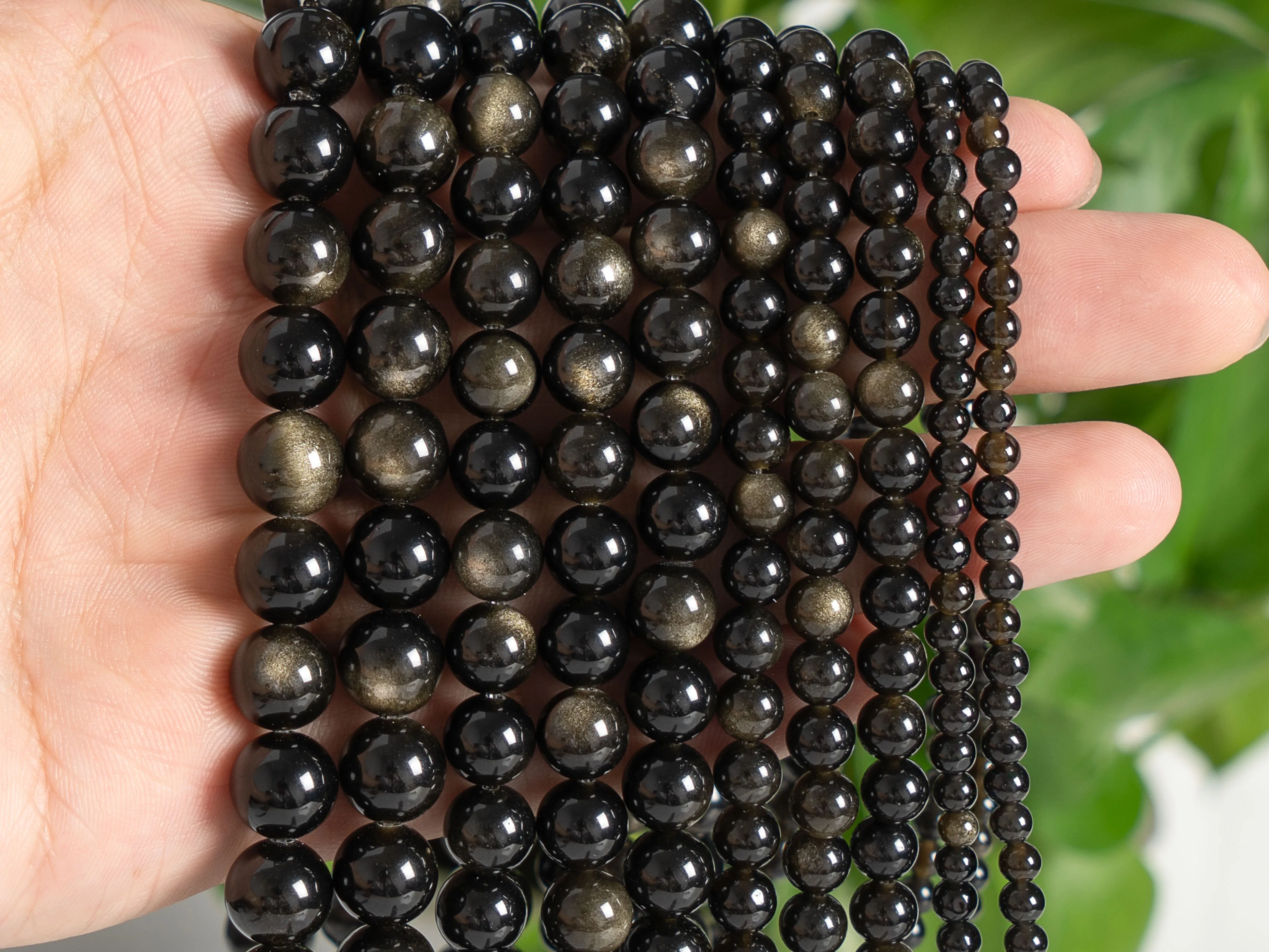 Genuine Natural Golden Obsidian Beads Grade A Gemstone Round Loose Beads 4/6/8/10mm for DIY Jewelry Making