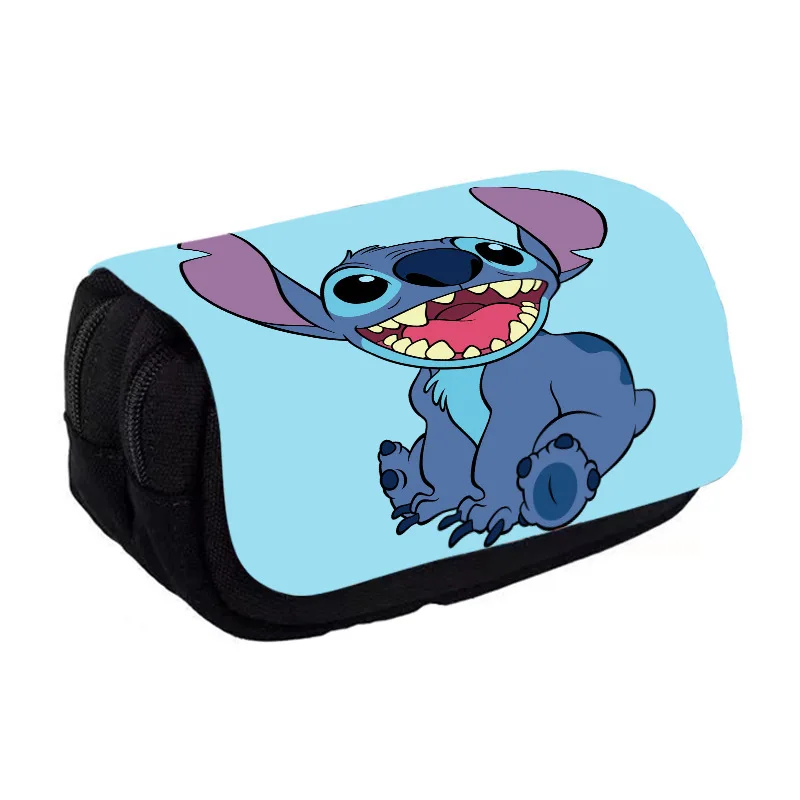 Disney Lilo & Stitch Theme Styles Pencil Bag Nylon Pencil Case Children Black  High Quality Stationery To School Supplies Gifts