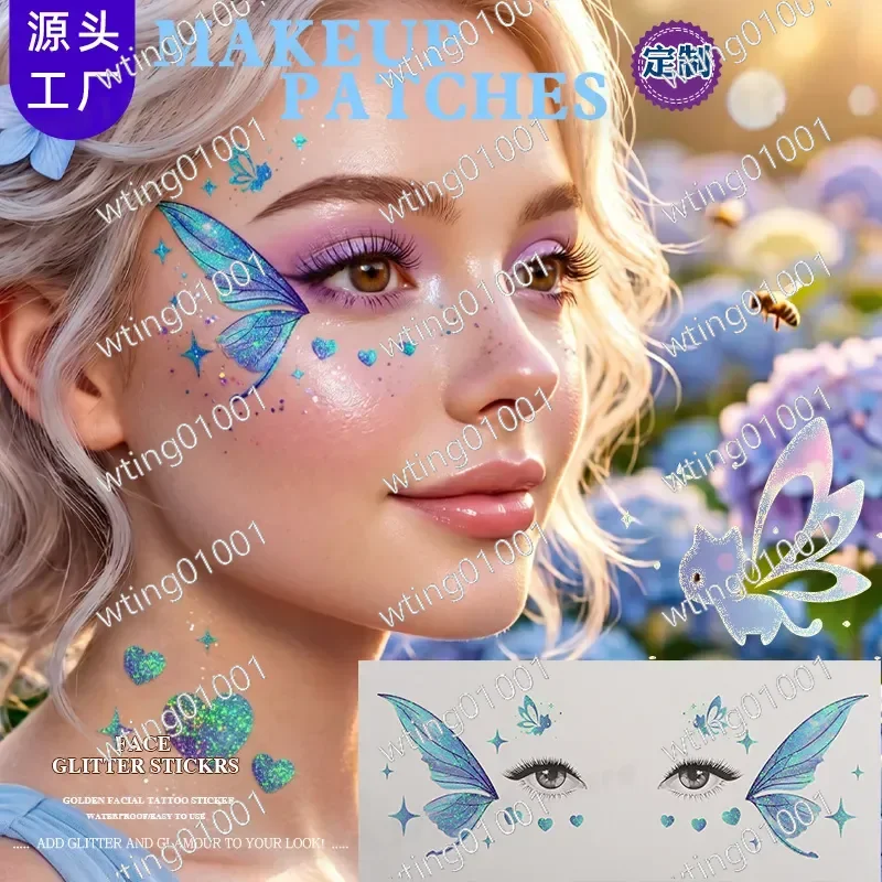 for Glitter Butterfly Flower Fairy Eye Corner Sticker Facial Makeup Simulation Temporary Tattoo