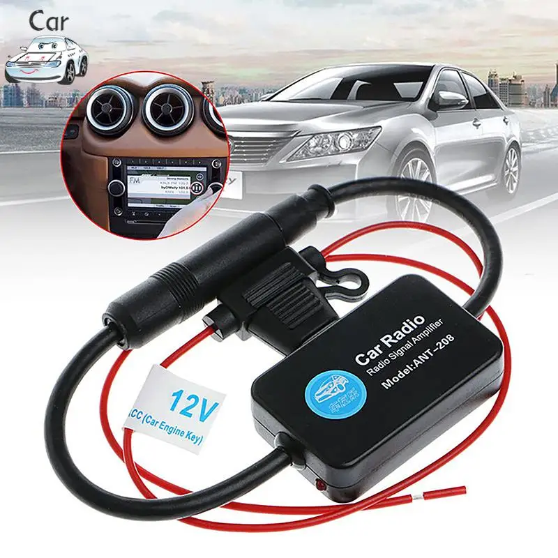 

1Set AM FM Radio Anti-interference Enhance Auto Electronic Accessories 12V For ANT208 Car Antenna Signal Amplifier Set