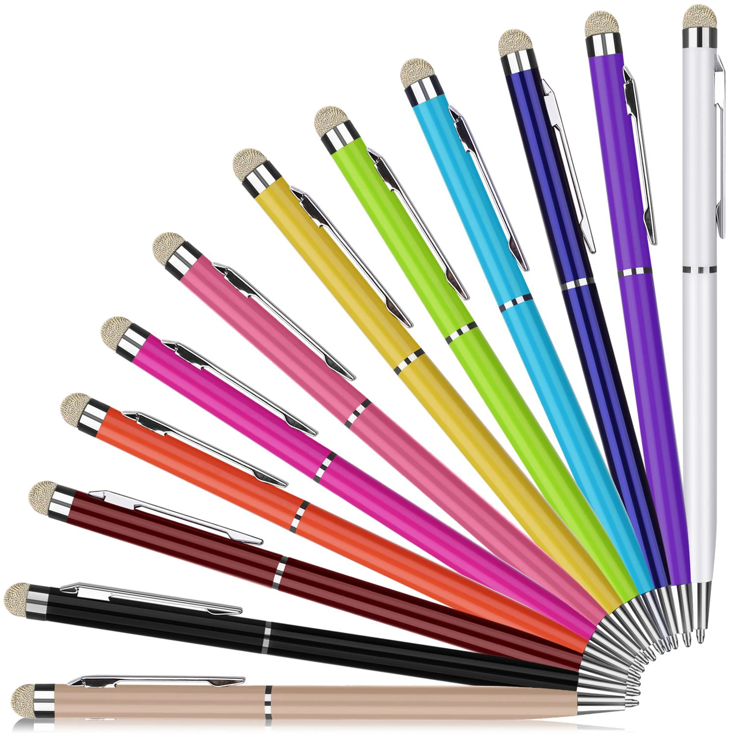 10 Stück 2-in-1-Metall-Stylus mit kapazitivem Touchscreen und Mikrofaser, mit Roller-Kugelschreiber, Geschenk für Apple iPad iPhone, individuell gestaltet – Detail 6
