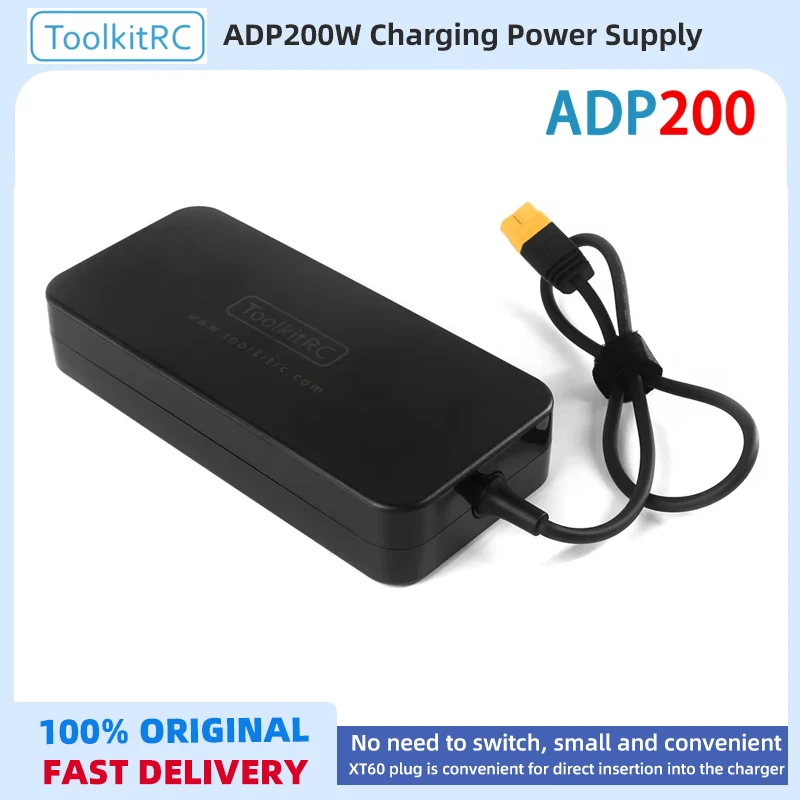 

ToolkitRC ADP200 Адаптер переменного тока, 200 Вт, источник питания XT60, выход 19,5 В, 10,3 А для RC LiPo батареи iSDT, зарядное устройство HotRC SkyRC