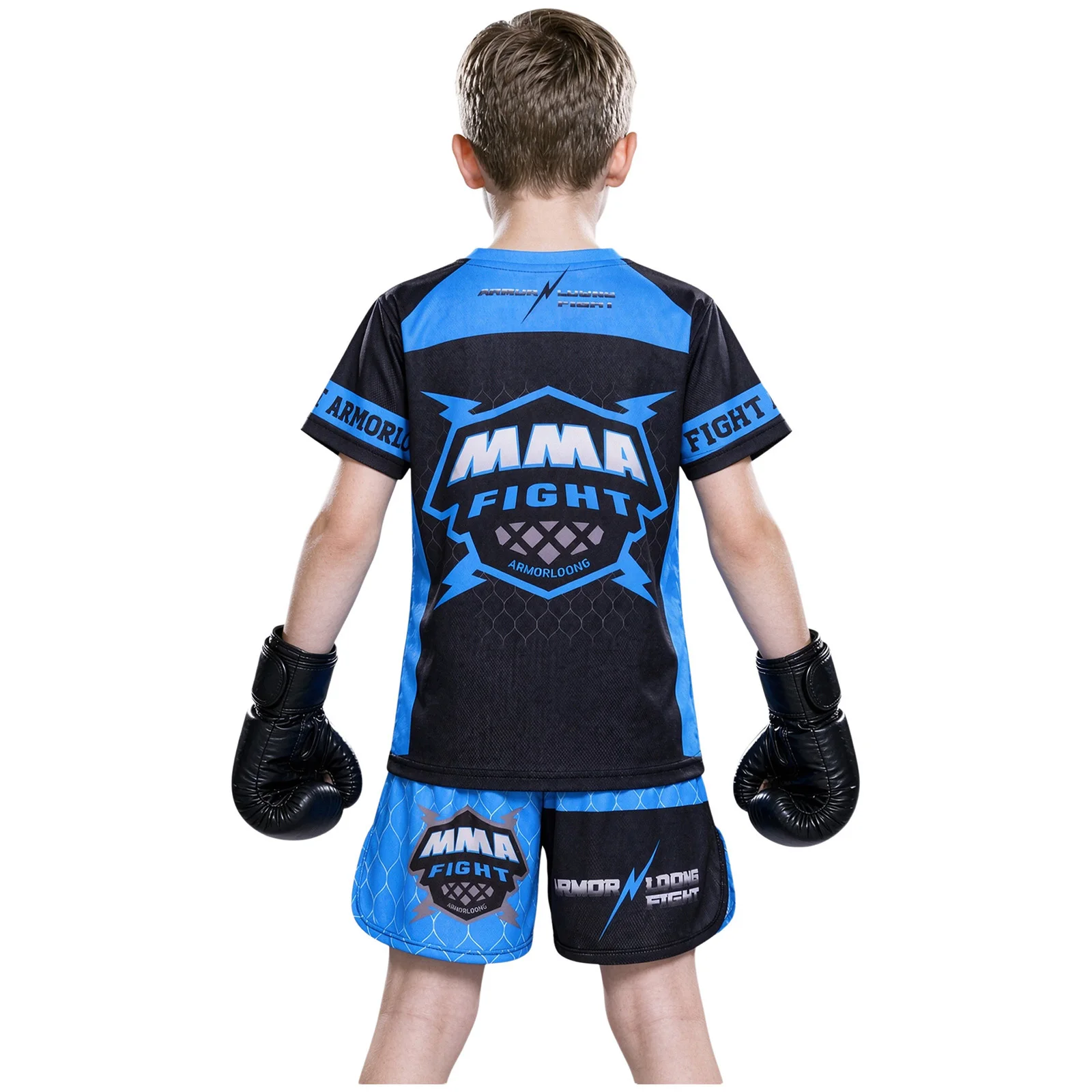 Jugend-MMA-Trainingsset für Jungen und Mädchen, Box-Outfit, Rashguard, Shorts mit seitlichen Schlitzen, Kinder-Kickbox- und Muay-Thai-Sportbekleidung – Detail 14