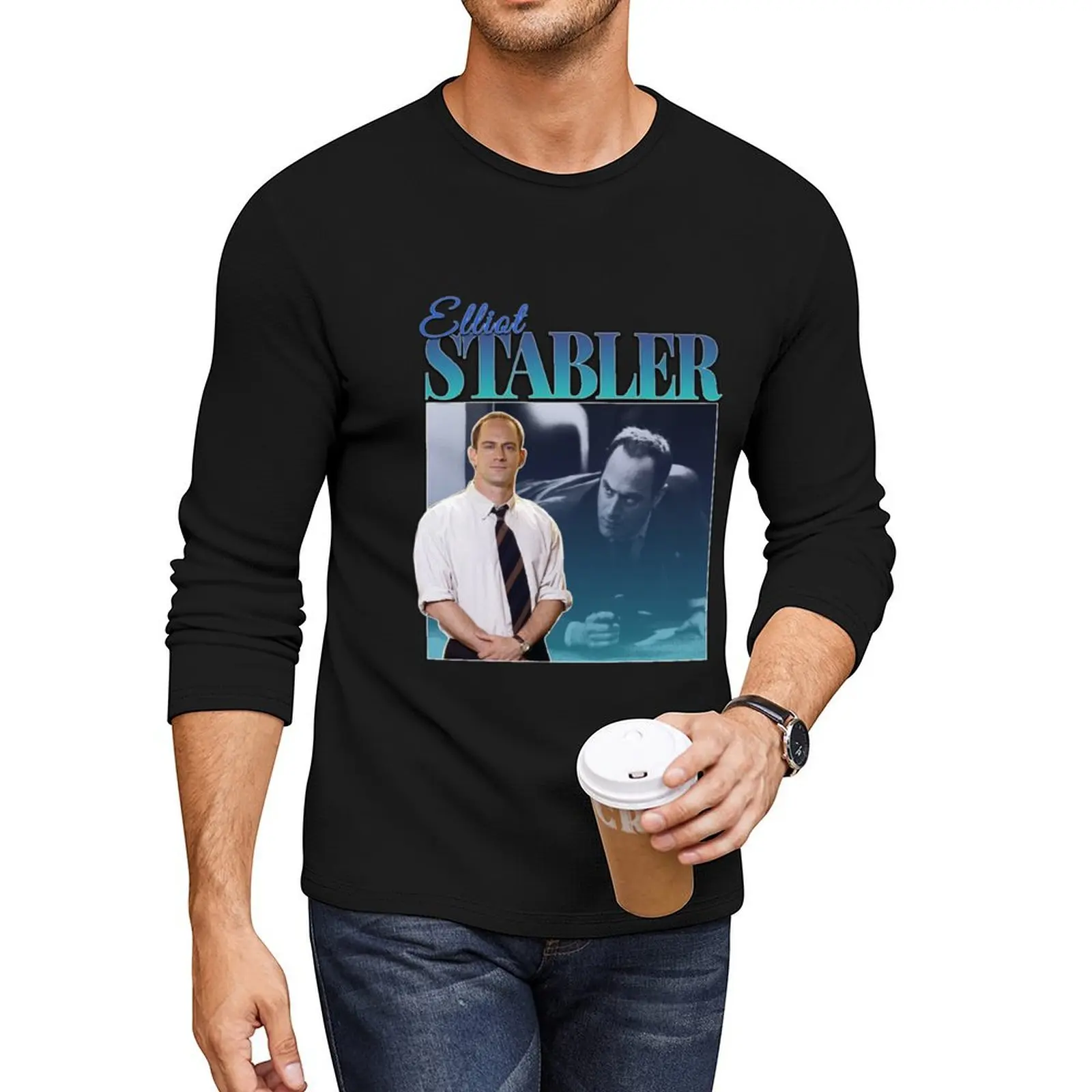 Elliot Stabler 90s Inspired Vintage Homage Long T-Shirt funny t shirt t shirts men