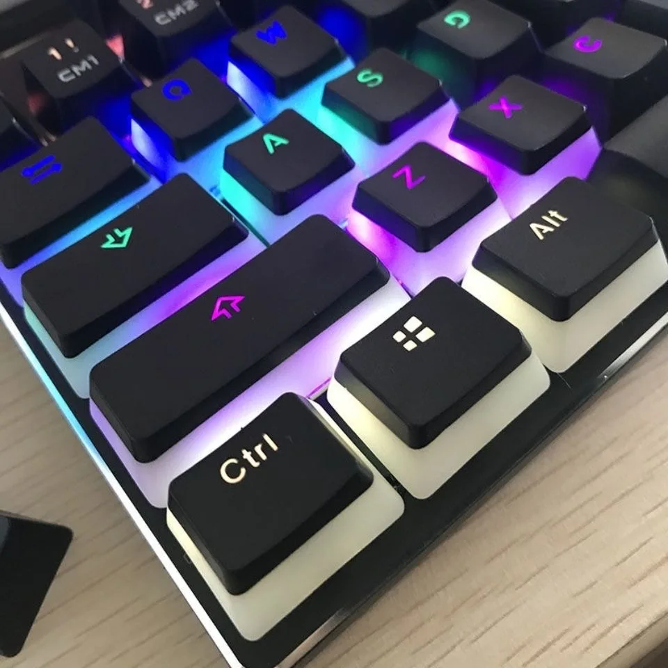 PBT Pudding Keycap 131 Keys Two Color Lnjection OEM Height Profile Translucent Gamer Mechanical Keyboard Keycaps for Cherry MX