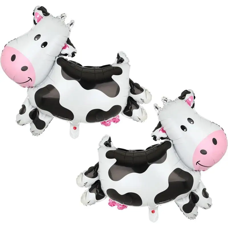 2 szt. balony foliowe w kształcie krowy Balon z helem na farmę Dekoracja urodzinowa Baby Shower Farm Animal Theme Party Supplies