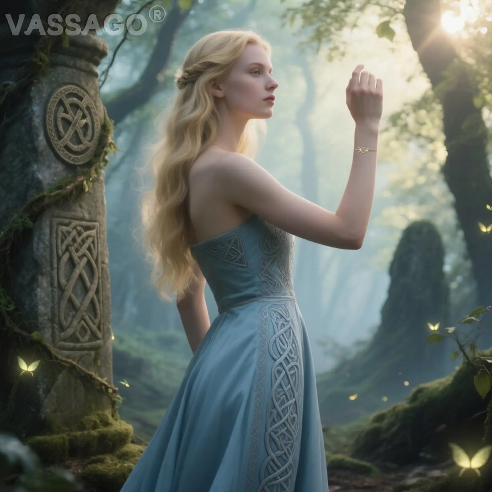 VASSAGO الثلاثي القمر آلهة سوار الفولاذ المقاوم للصدأ سلتيك عقدة سحر سوار قابل للتعديل الطبقات خلخال ويكا الأيرلندية مجوهرات
