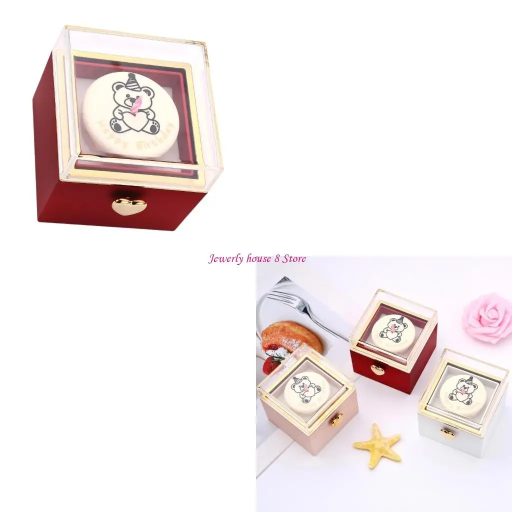 

Creative Bear Cake Ring Box Surprises Proposal Engagement Gift Wedding Jewelry