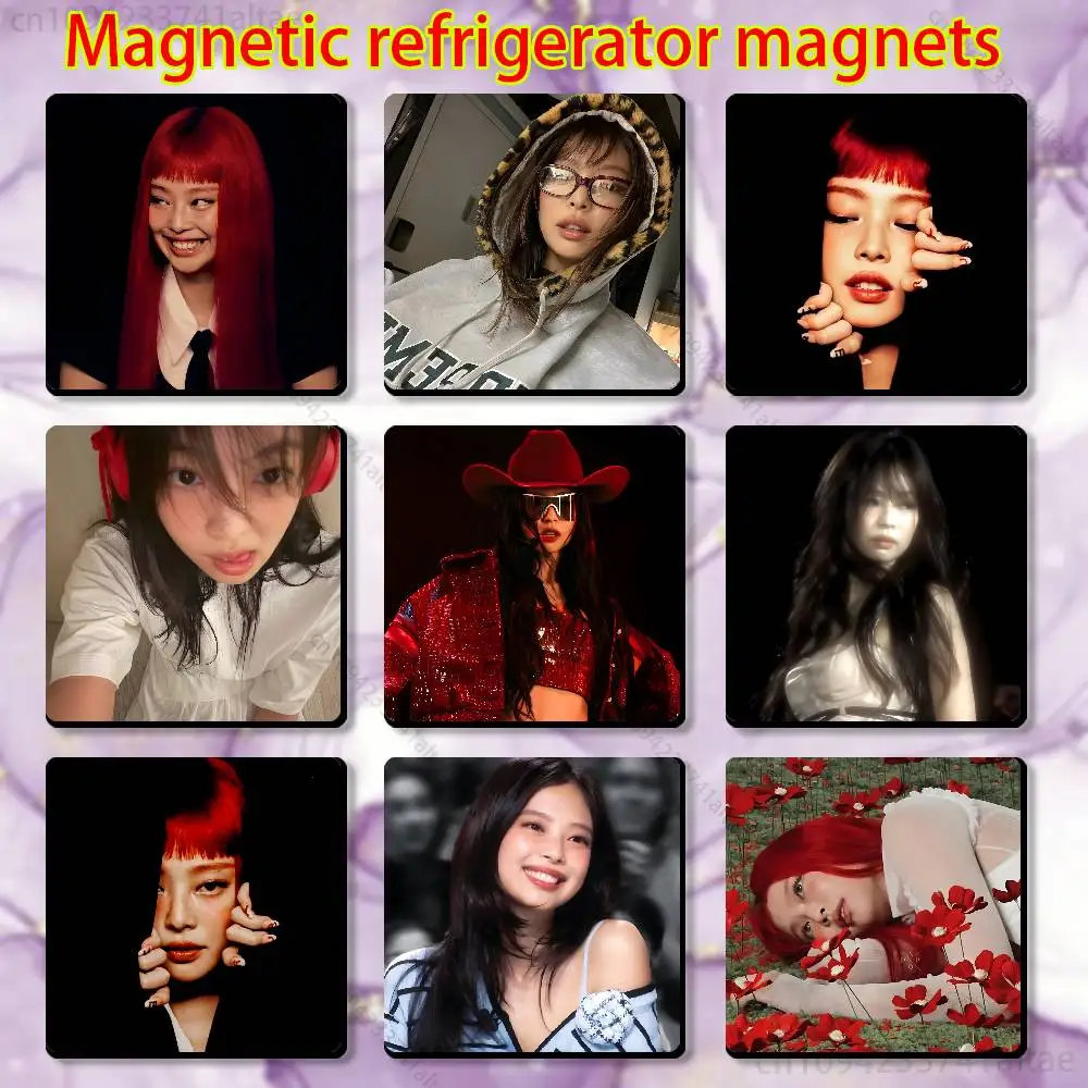 

J-JENNIE Singer Fridge Magnet Personalized Magnetic Durable Plastic Square Picture Surface Fridge Magnets