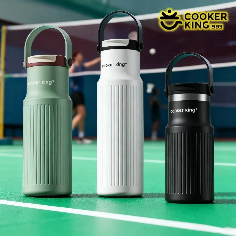 

COOKER KING 650ml Thermos Cup Stainless Steel Insulated Cup Large Capacity Outdoor Sports Water Bottle Leak-proof Travel Mug
