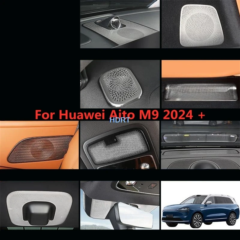 For Huawei Aito M9 2024 + Car Styling Roof Glasses Box Speaker Air Outlet Dust Proof Cover Rear Trunk Front Reading Light Horn