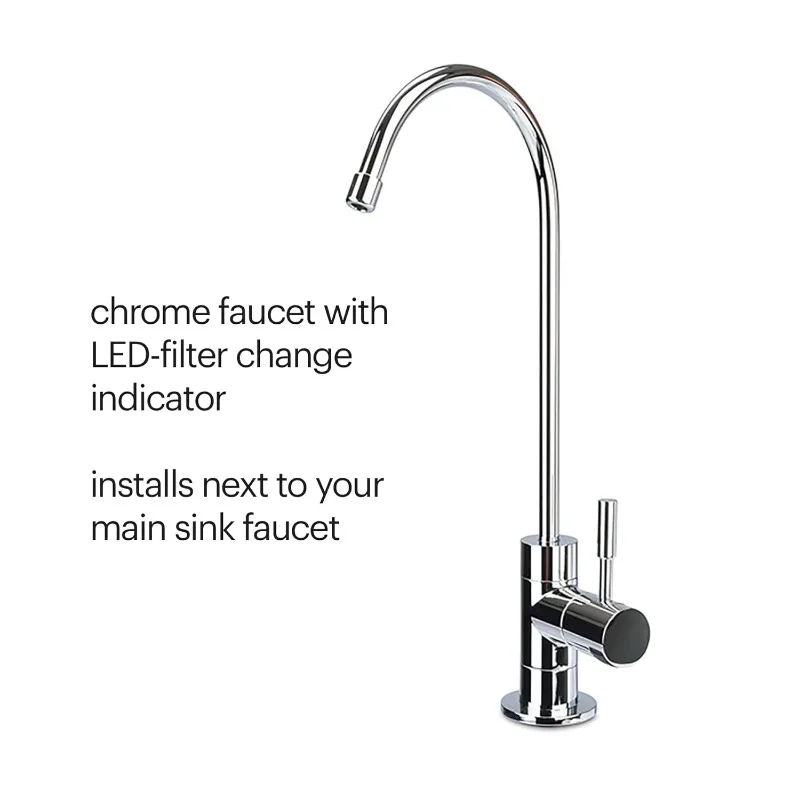 Brondell H2O+ Coral UC300 Three-Stage Undercounter Water Filtration System – Water Purifier with Designer Chrome Faucet