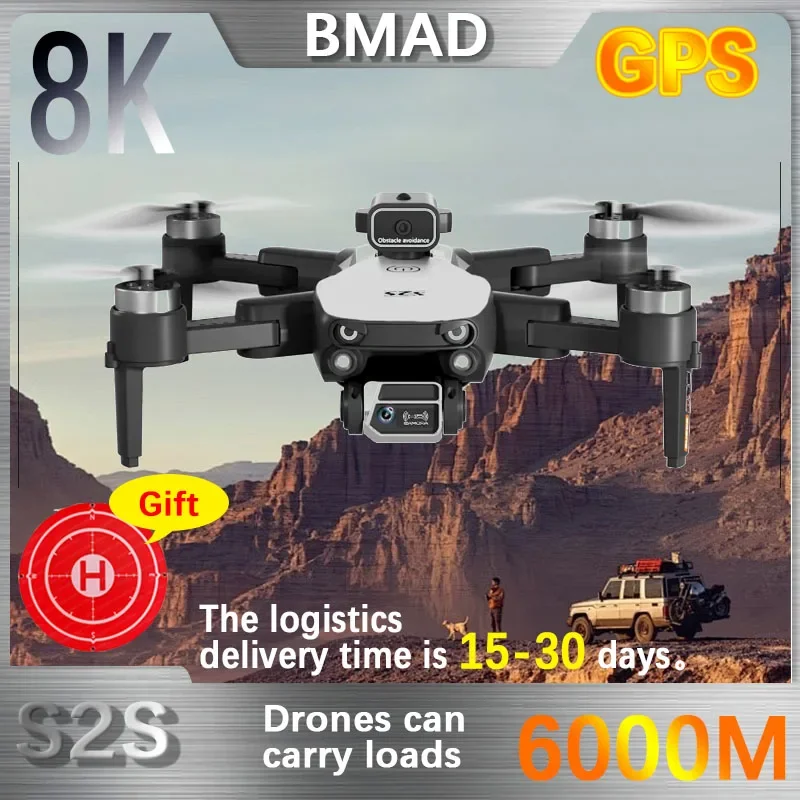 

BMAD S2S Drone 4k Profesional 8K HDCamera Obstacle Avoidance Aerial Photography Brushless Motor Foldable RC Quadcopter Toy Gift