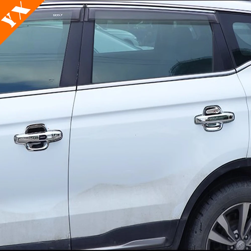 For Geely Atlas Pro 2020-2023Carbon Plastics Door Handle Bowl Protector Car Window Handrail Decoration Cover Trim Set