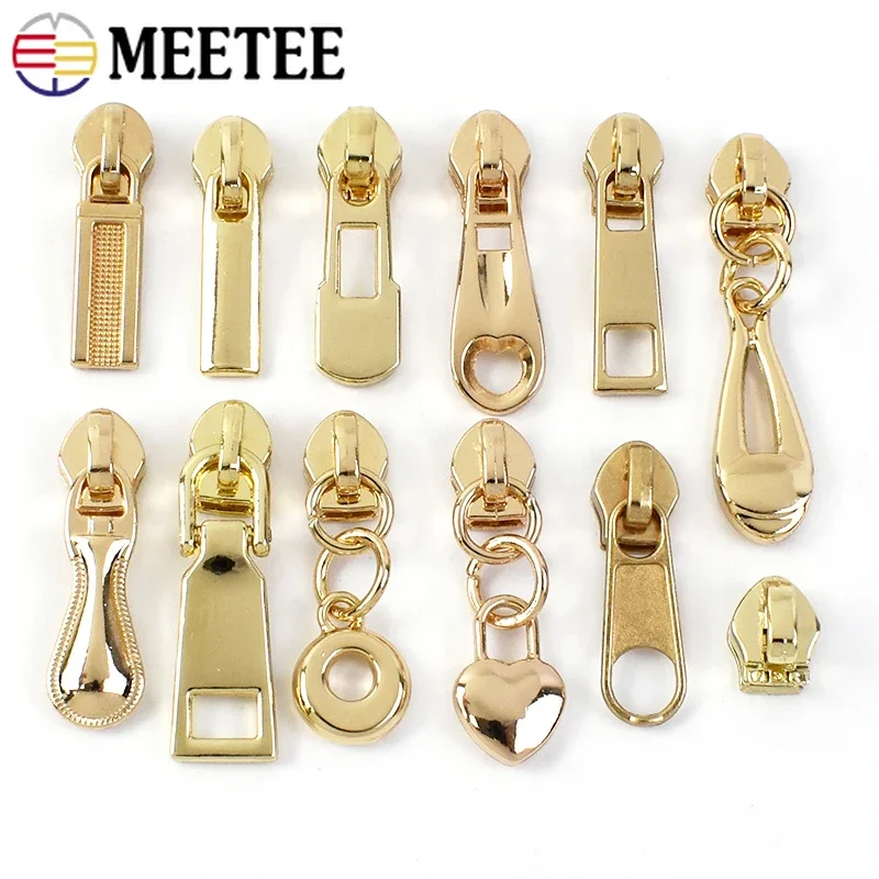 

20/50Pcs 3# LightGold Zipper Slider Pull For Nylon Zippers Bag Pocket Clothing Decor Zips Head Repair Kit DIY Sewing Accessories