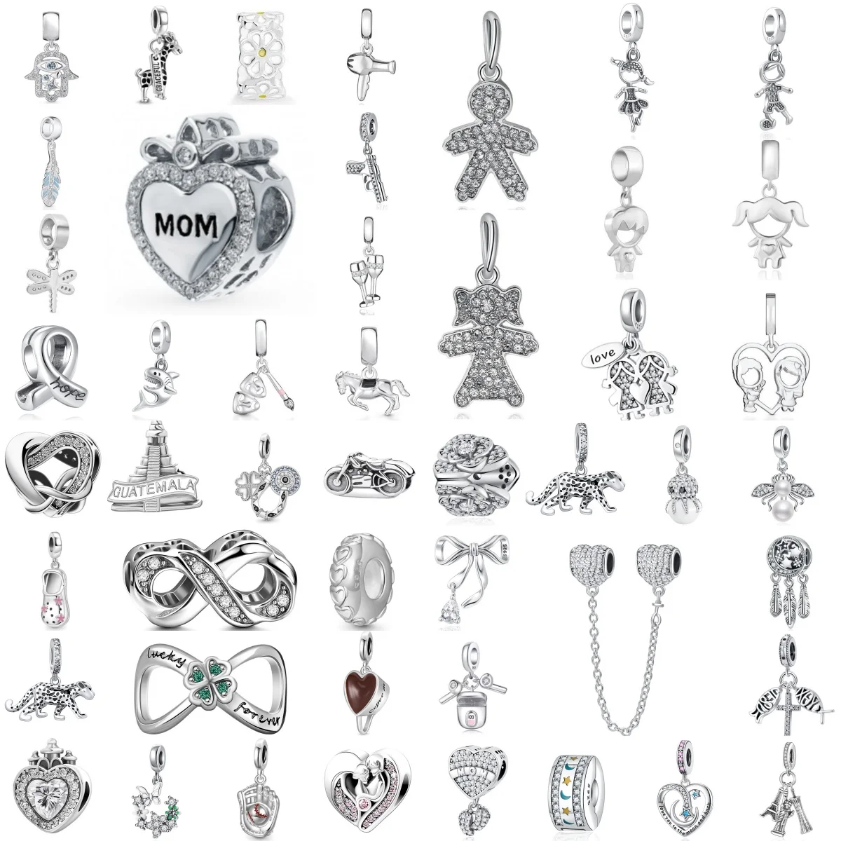 

925 Silver Giraffe, Cheetah, Bow Wrapped Charm Talisman, Fit DIY Exquisite Jewelry Accessories of European Original Bracelets