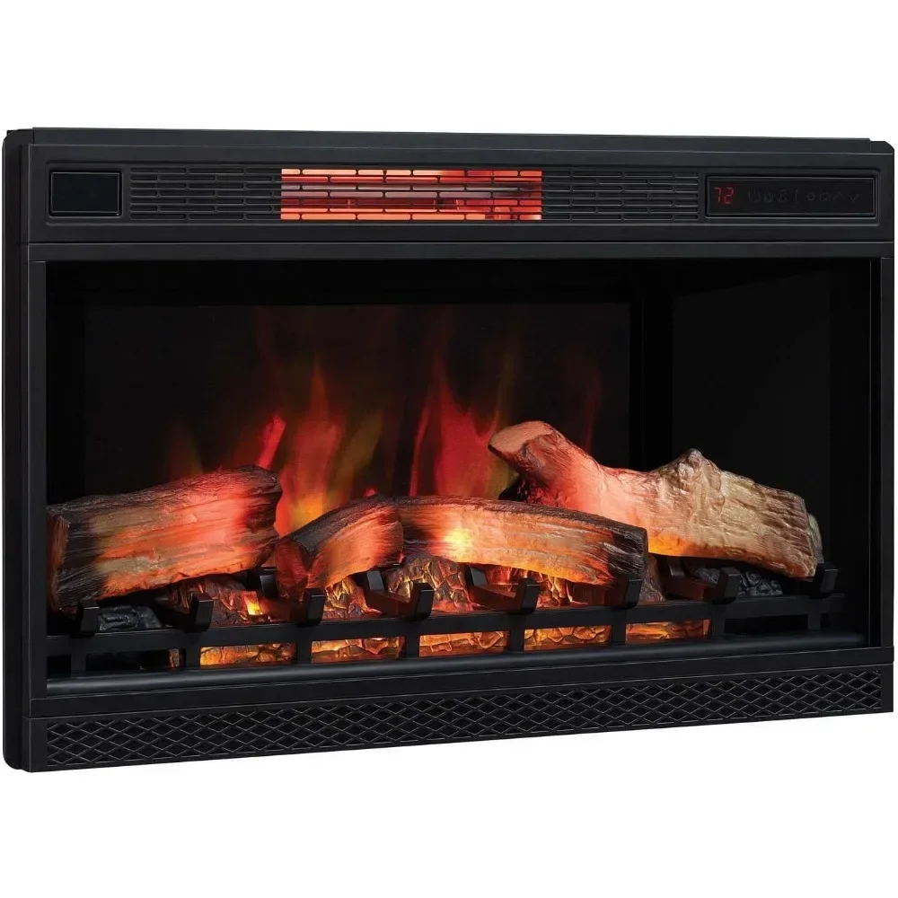 

Fireplaces,Stoves 3D Infrared Quartz Electric Fireplace Insert Plug and Safer Sensor, 32", Fireplaces