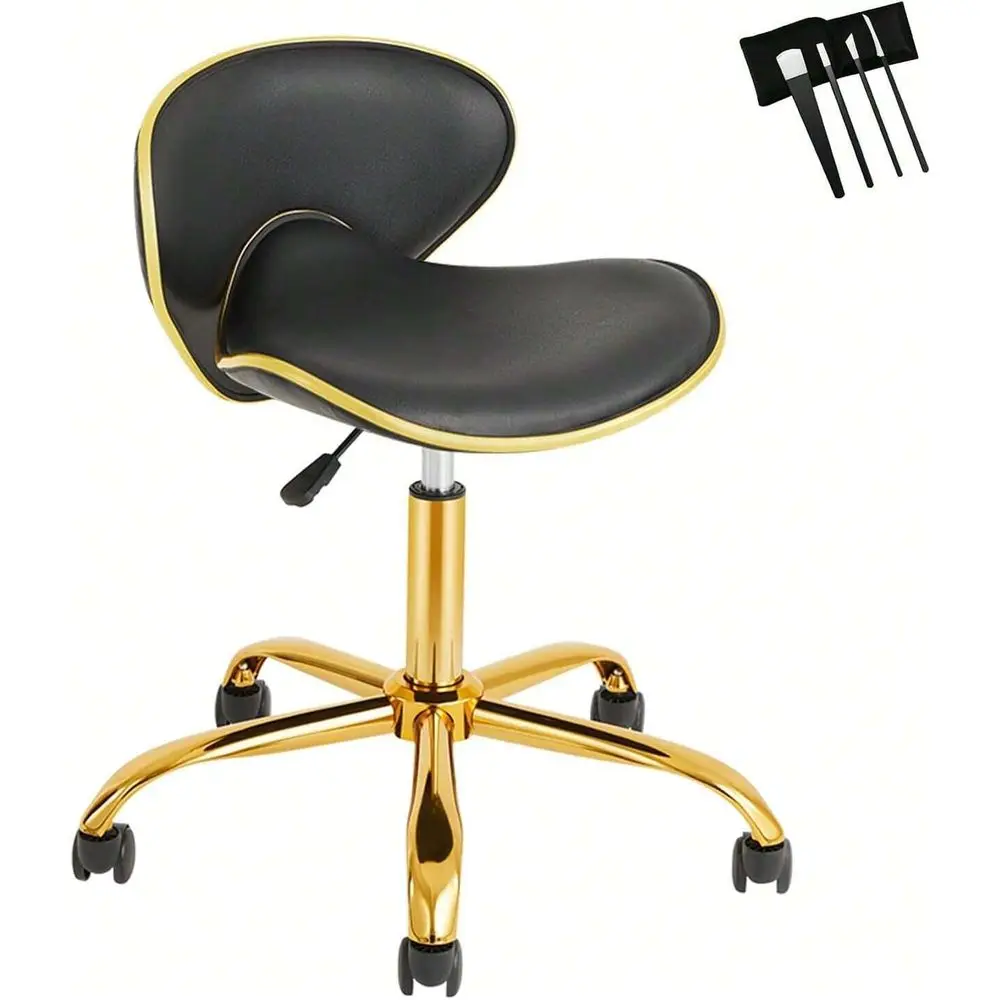 

Nail Tech Chair Rolling Stool With Backrest, Adjustable Height Stool For Salon, Lash, Nail Tech And Hair Stylist, Massage Tatto