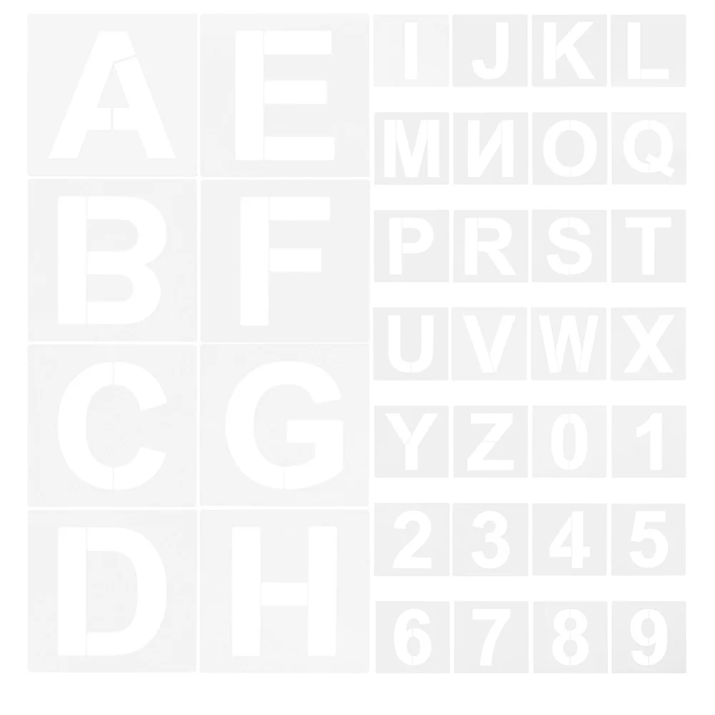

72Pcs Reusable Plastic Alphabet Number Stencils for Spray Paint DIY Craft Scrapbooking Art Projects 3 Inch Alphabet Stencil
