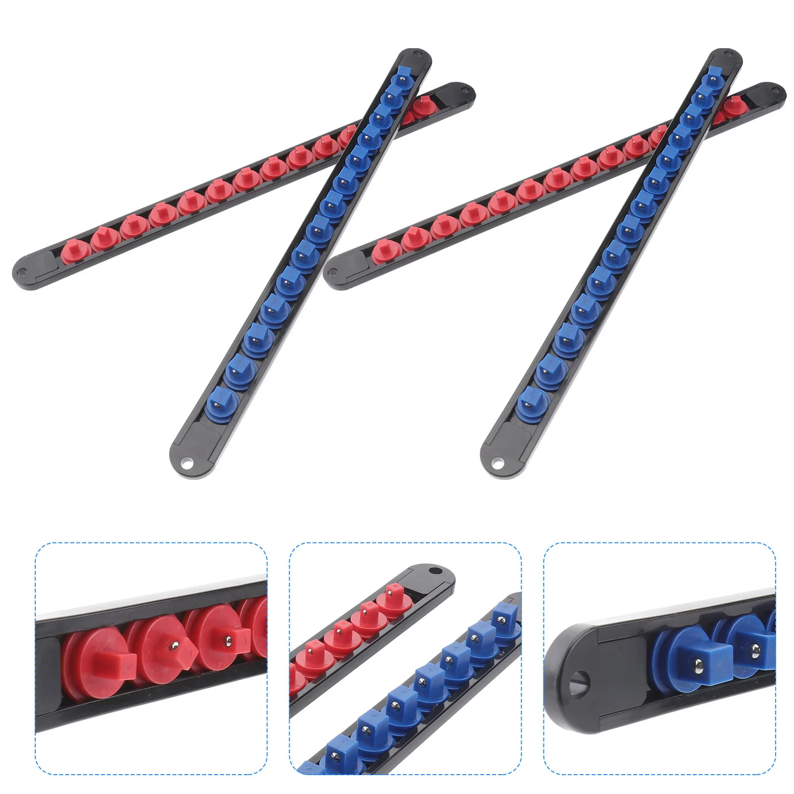 6Pcs Socket Organizer Tray Heavy Duty Professional Sleeves Storage Rack Tool Storage Board Socket Holder Sleeve Holder