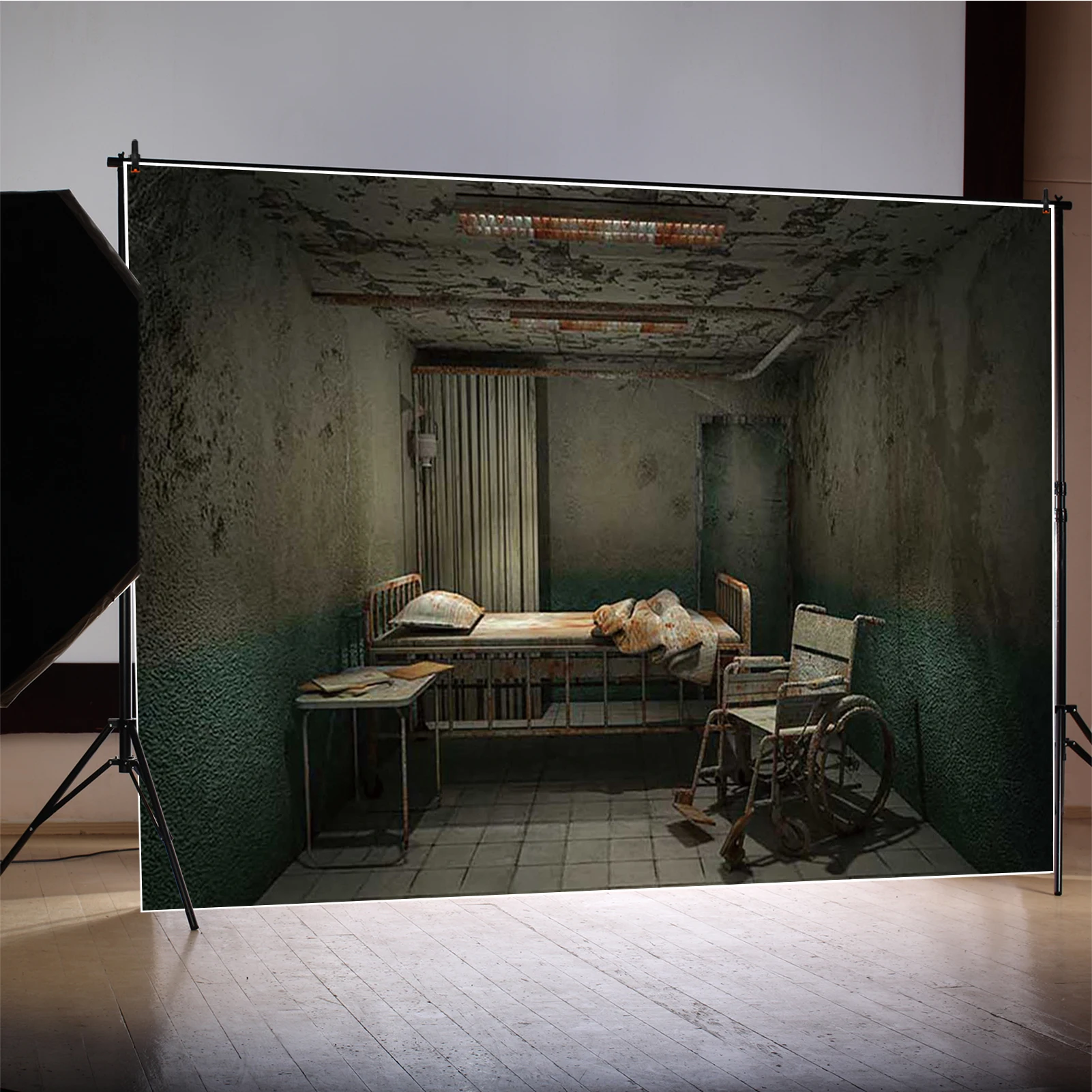 MOON.QG 배경 사진 휠체어 칠판 할로윈 버려진 교실 병동 배경화면 파티 장식