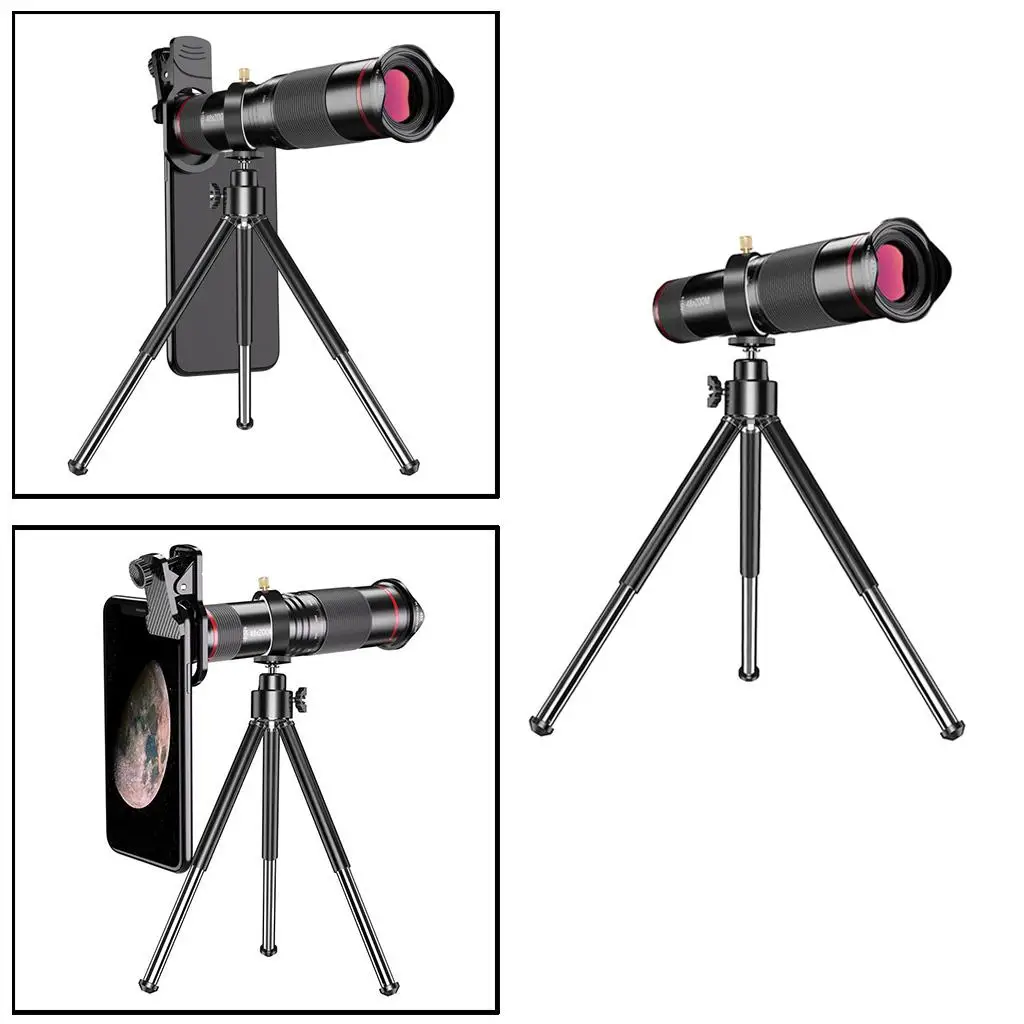 

48X Zoom Optical Telephoto Lens External Smart Phone Camera Len w/ Clip on