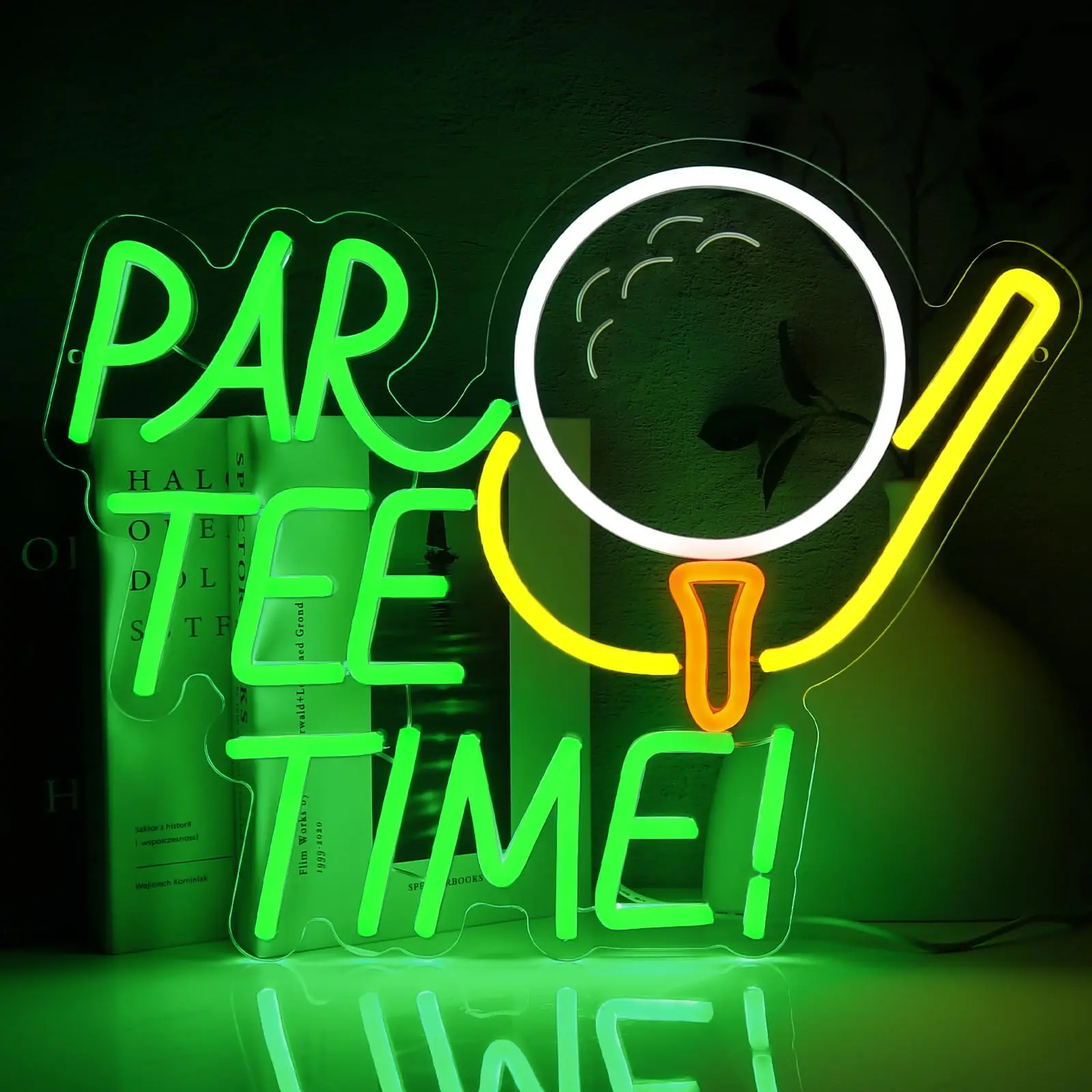 

Par Tee Time Neon Sign LED USB Dimmable Golf Ball Neon Lights for Room Party Club Office Man Cave Window Wall Decor