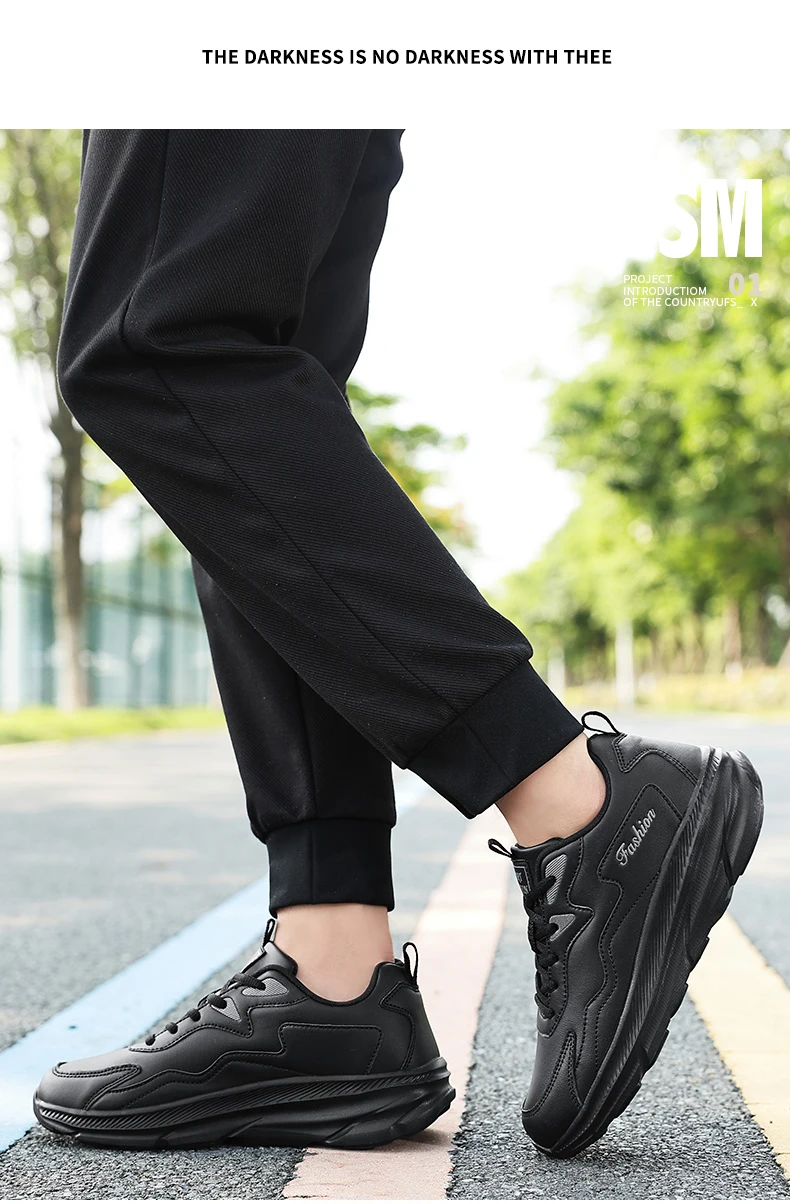 Sneakers Herrenschuhe Weiche Mokassin-Schuhe Bequeme Freizeitschuhe für Herren Einfarbig Schwarz Grau Herren-Gehschuhe Übergrößen 39-46 – Detail 10