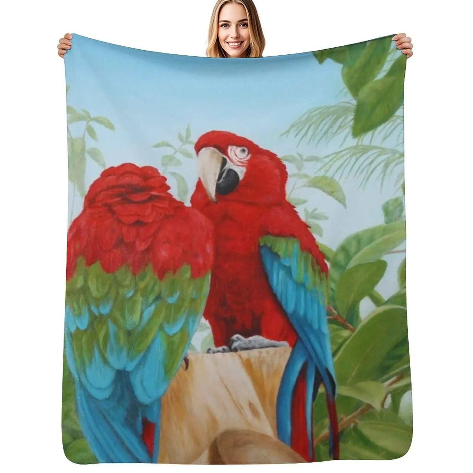 

green winged macaws Throw Blanket Giant Sofa heavy to sleep Multi-Purpose Heavy Blankets